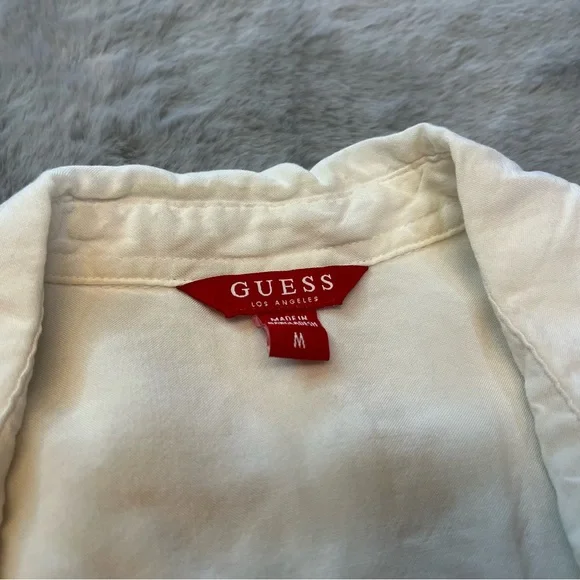 Guess White Short Sleeve Button Down Shirt - Picture 4 of 12